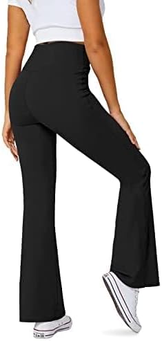 High Waisted Women's Flare Leggings with Pockets - Tummy Control Bootcut Yoga Pants