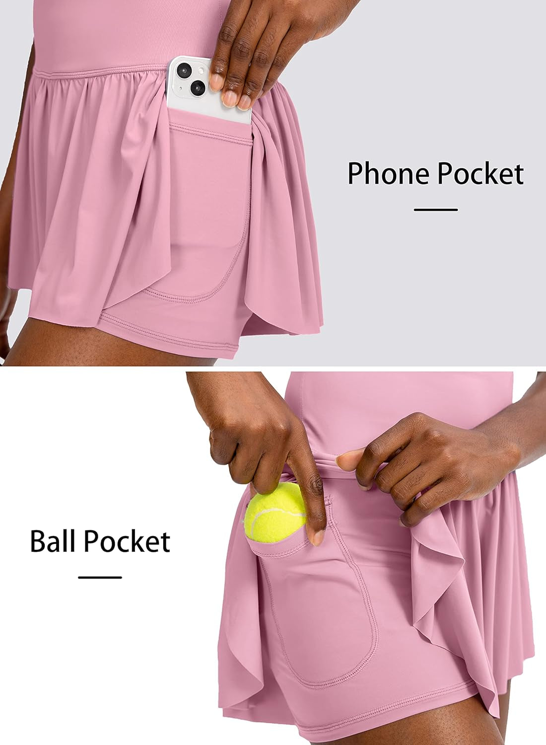 High Waisted 2-in-1 Flowy Running Shorts for Women with 4 Pockets - Perfect for Workouts, Tennis, and Athleisure