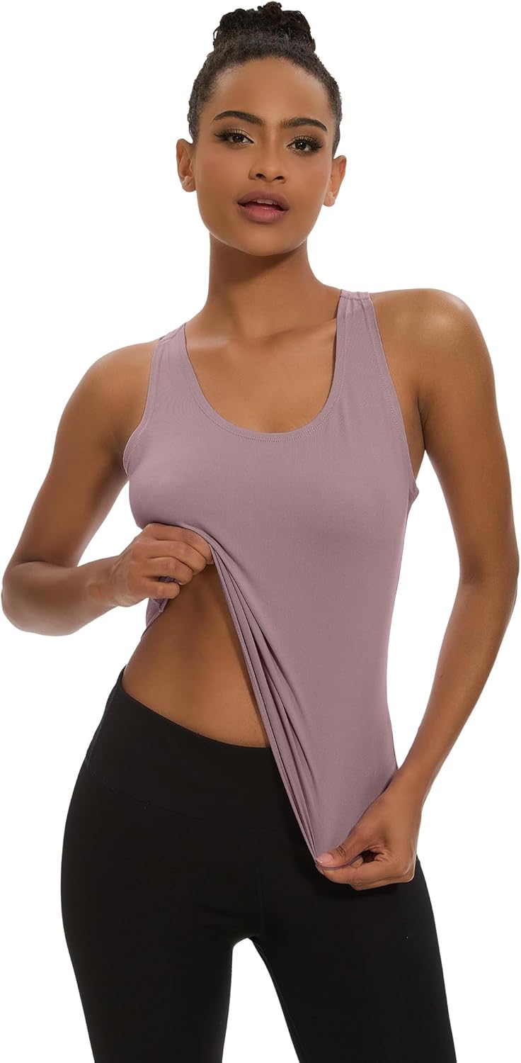 5-Pack Women's Racerback Workout Tanks - Spandex Yoga & Gym Crop Tops for Active Lifestyle