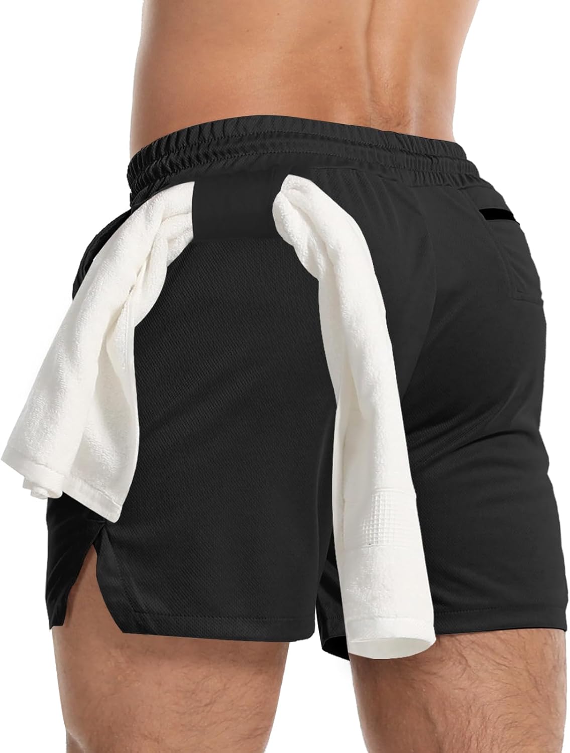 Men's 5" Lightweight Gym Workout Shorts - Athletic Running Shorts with Zip Pockets & Towel Loop