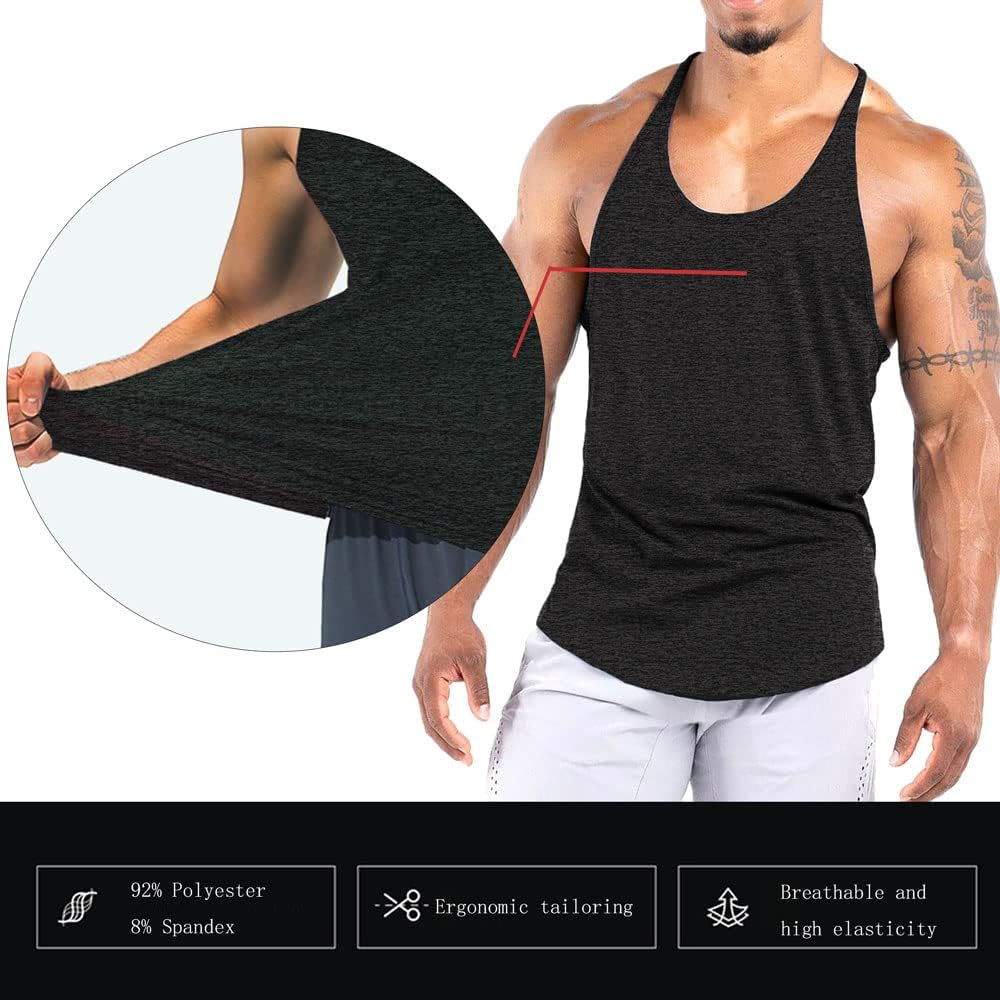 Men's Athletic Quick-Dry Stringer Tank Tops - Perfect for Gym & Bodybuilding (Available in 1 or 3 Pack)