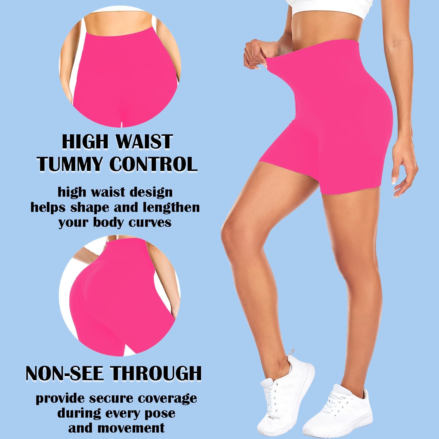 Elevate Your Workout: High Waisted Tummy Control Biker Shorts for Women - Perfect for Fitness, Running, Yoga & Gym!