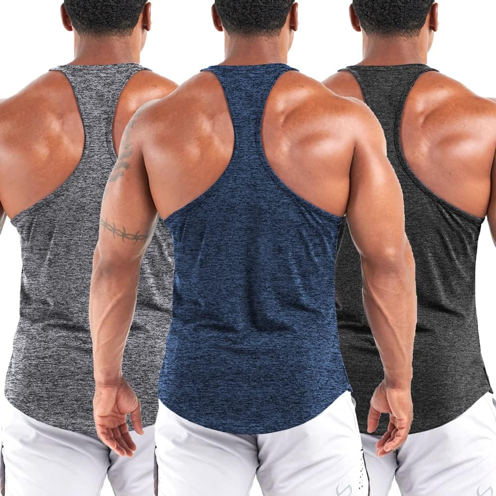 Men's Athletic Quick-Dry Stringer Tank Tops - Perfect for Gym & Bodybuilding (Available in 1 or 3 Pack)