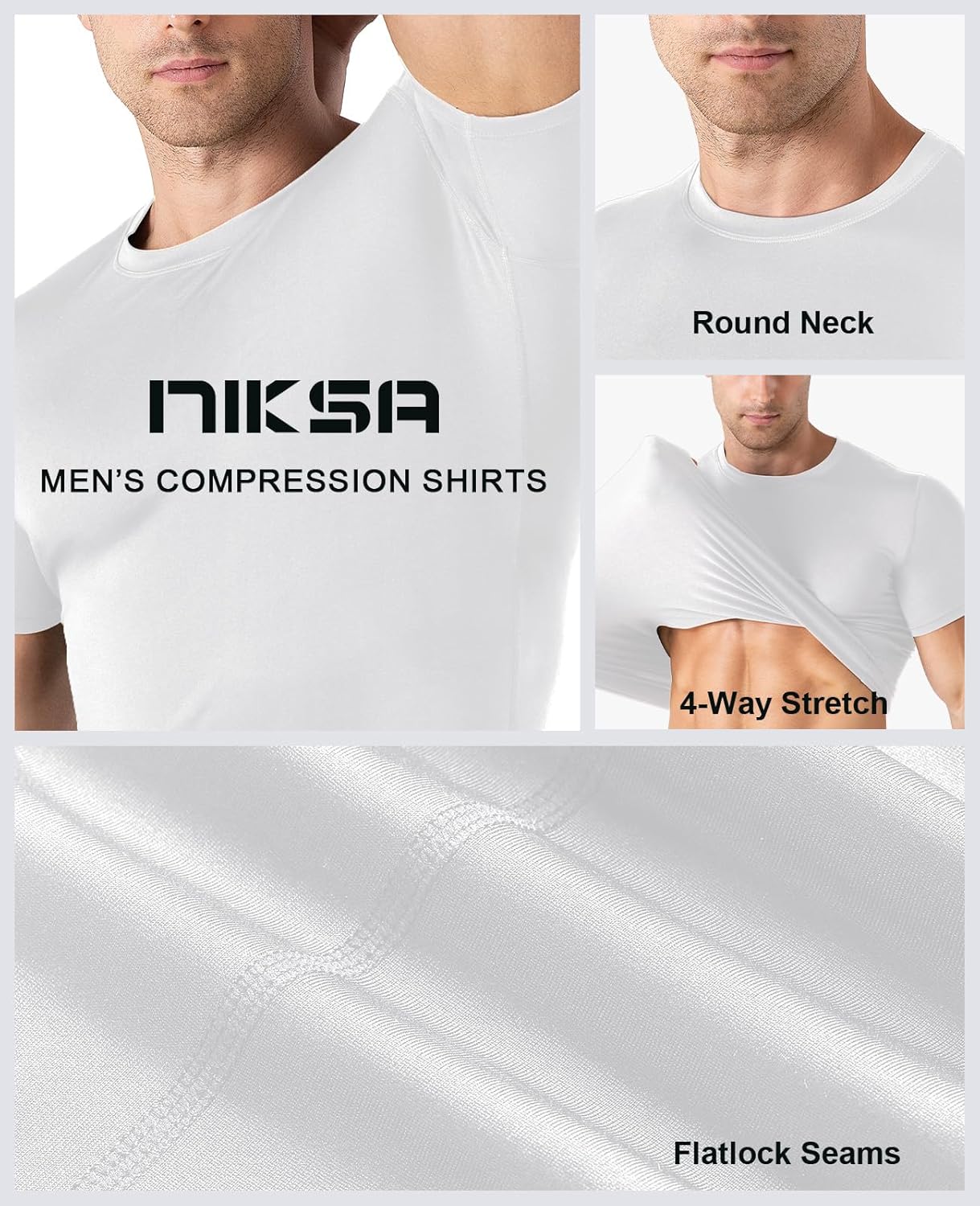 Men's Compression Workout Shirts - Moisture-Wicking Short Sleeve Base Layer (1 or 4 Pack)