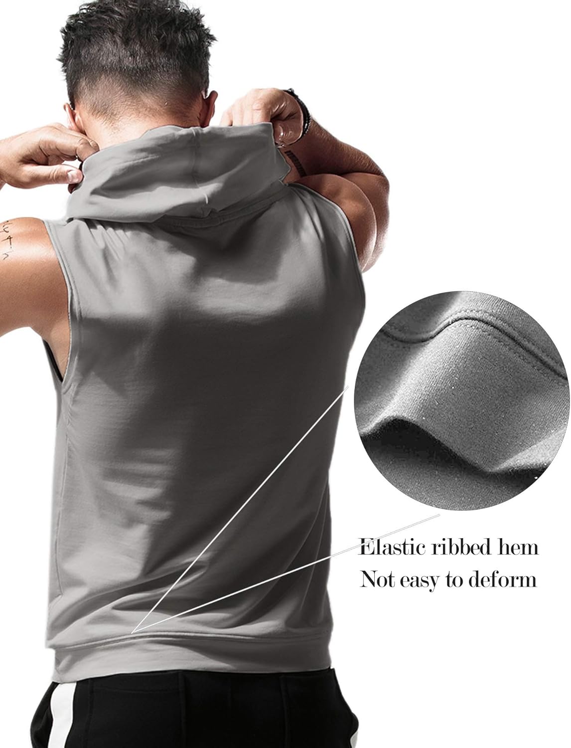 Elevate Your Workout: Men's Sleeveless Hooded Gym Tank Tops for Bodybuilding and Fitness
