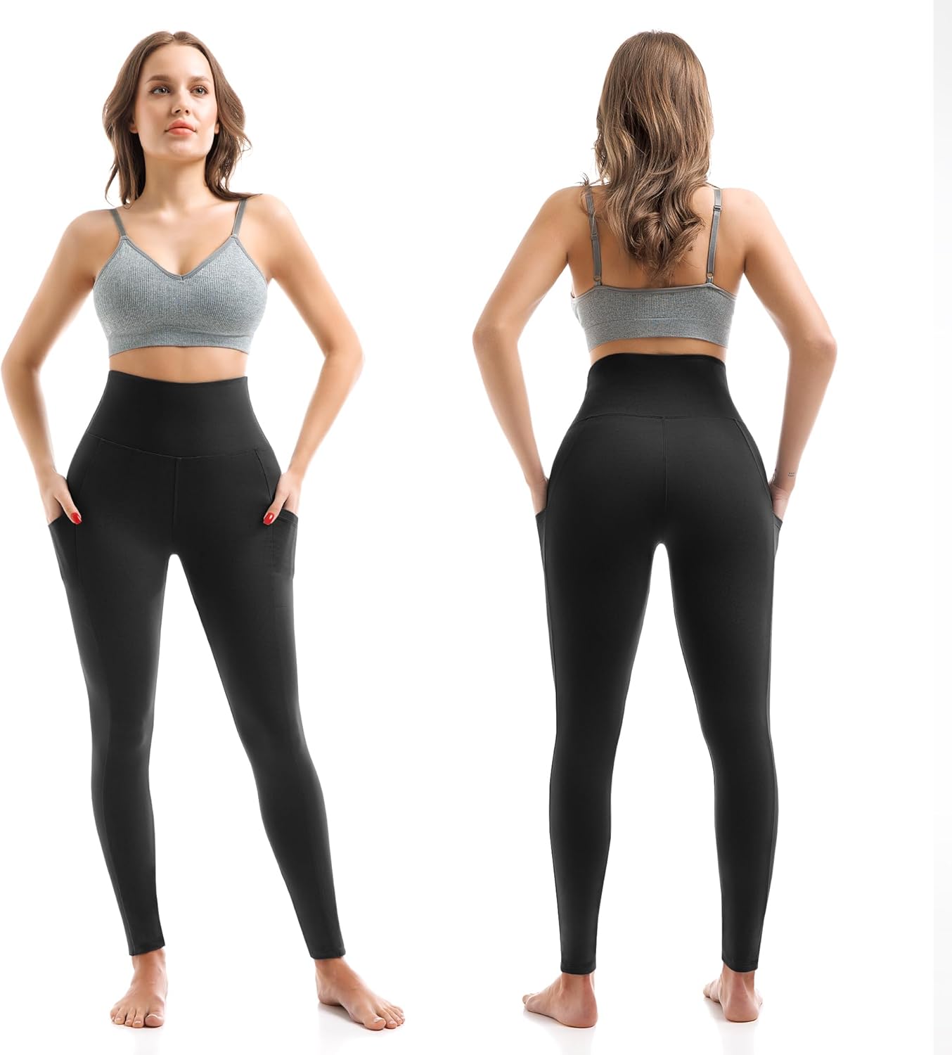 Buttery Soft High Waisted Leggings with Pockets - Full Length Capri Yoga Pants for Ultimate Comfort and Style