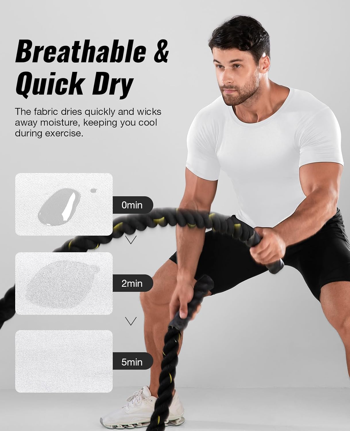 Men's Compression Workout Shirts - Moisture-Wicking Short Sleeve Base Layer (1 or 4 Pack)