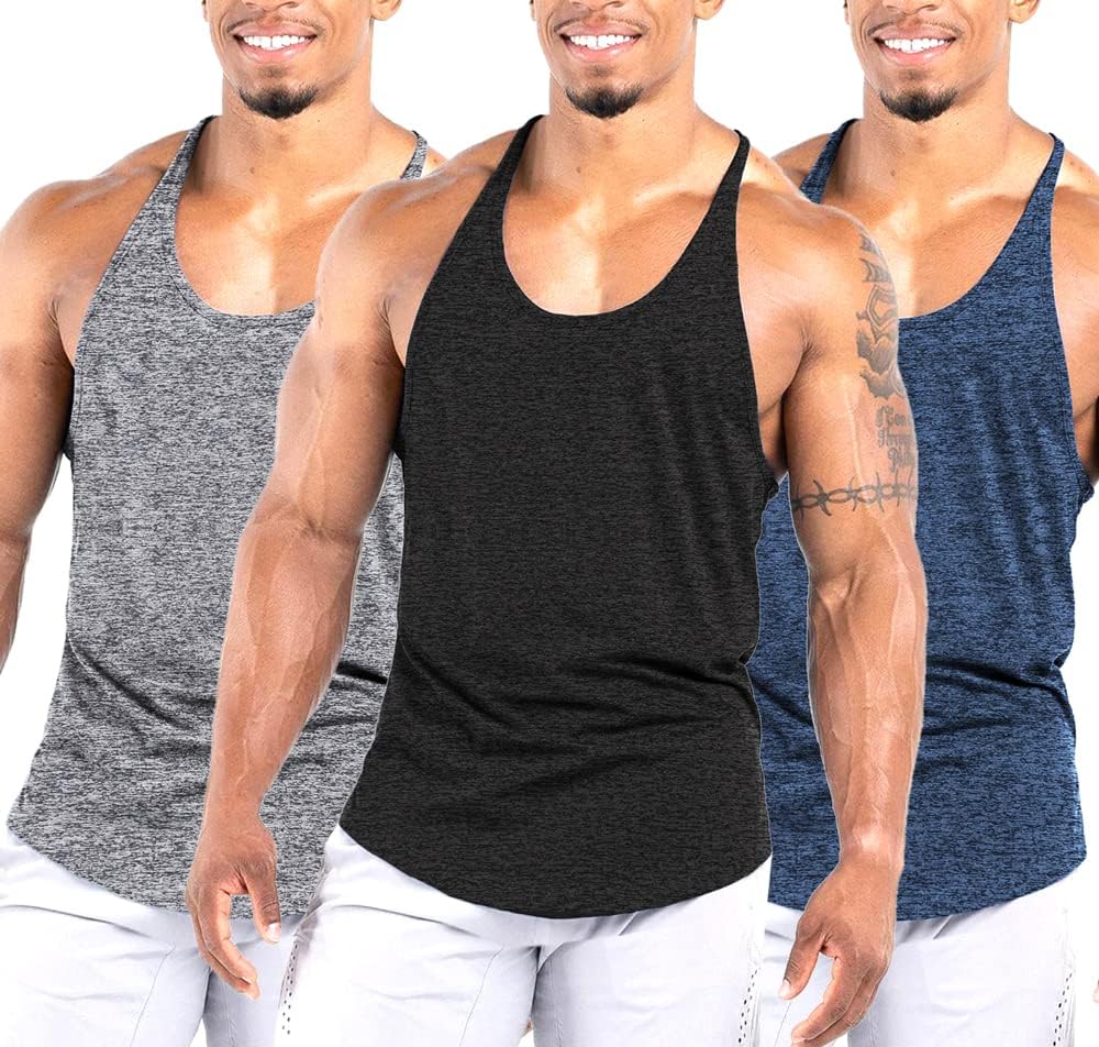Men's Athletic Quick-Dry Stringer Tank Tops - Perfect for Gym & Bodybuilding (Available in 1 or 3 Pack)