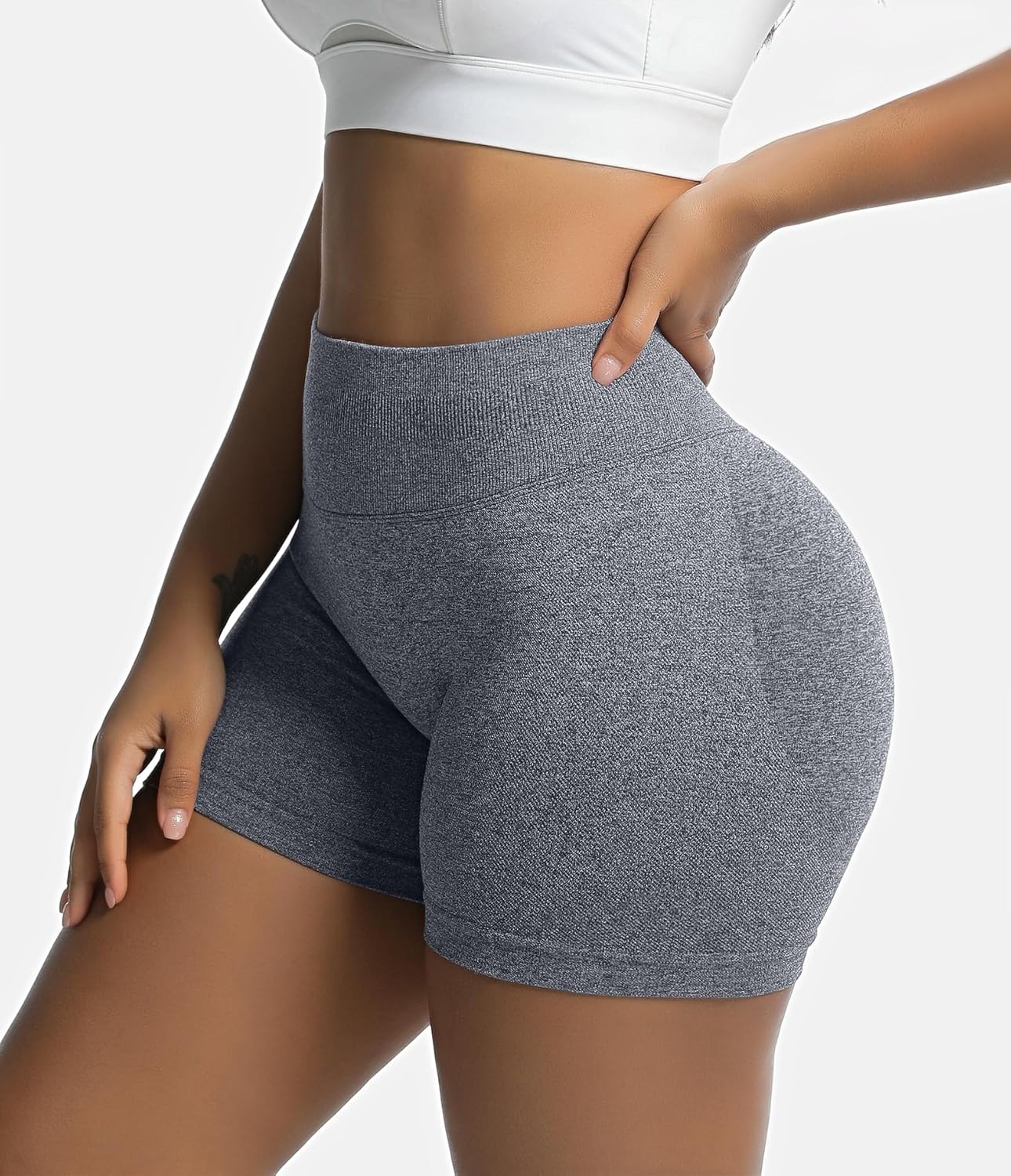 3-Pack High Waisted Seamless Scrunch Butt Lifting Workout Shorts for Women - Perfect for Gym & Yoga