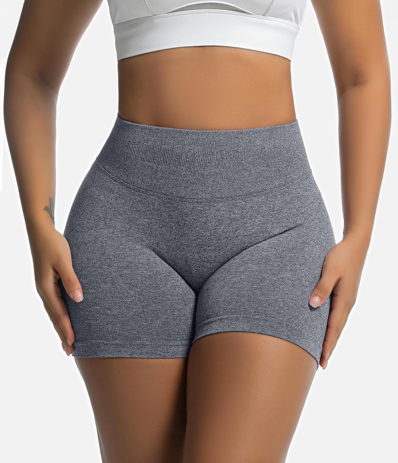 3-Pack High Waisted Seamless Scrunch Butt Lifting Workout Shorts for Women - Perfect for Gym & Yoga