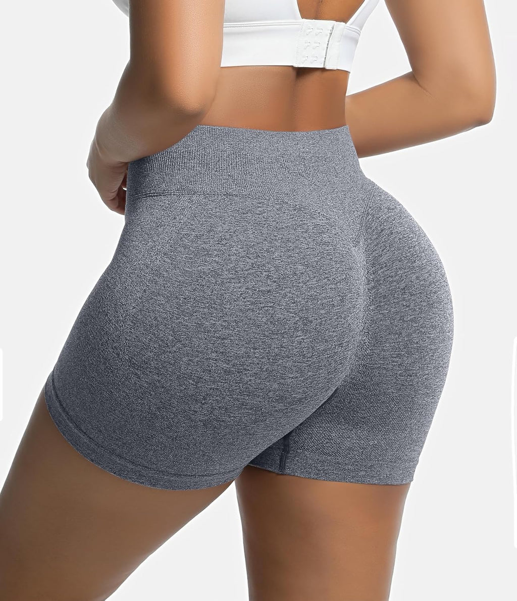3-Pack High Waisted Seamless Scrunch Butt Lifting Workout Shorts for Women - Perfect for Gym & Yoga