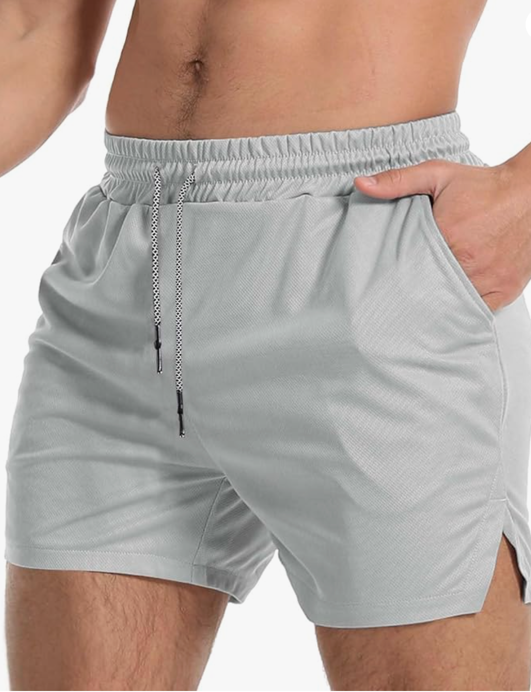 Men's 5" Lightweight Gym Workout Shorts - Athletic Running Shorts with Zip Pockets & Towel Loop