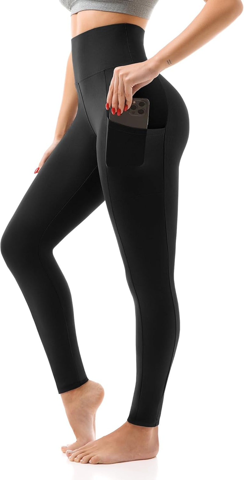 Buttery Soft High Waisted Leggings with Pockets - Full Length Capri Yoga Pants for Ultimate Comfort and Style